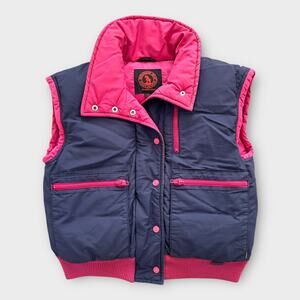 Vintage Mountain Goat by White Stag Down Ski Vest Pink & Navy Women’s Medium